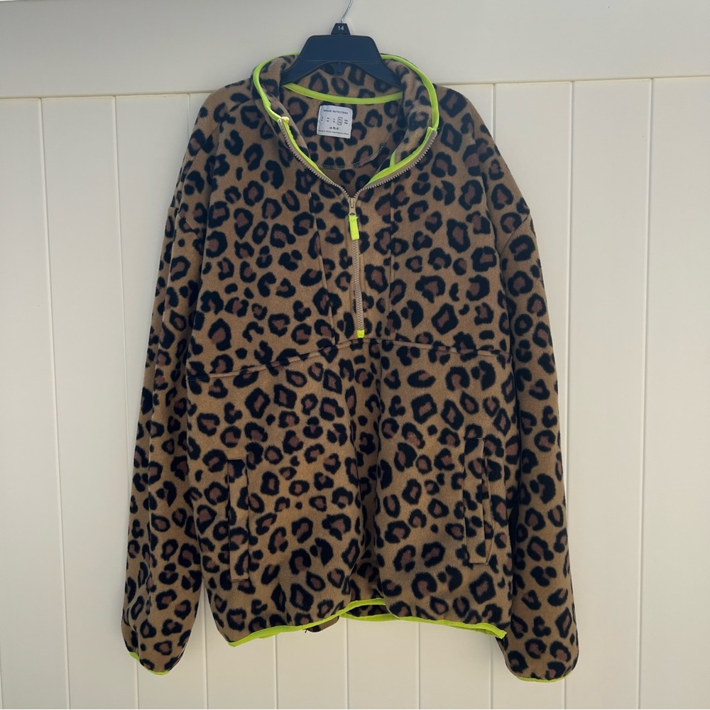 Urban Outfitters Cheetah half zip pullover
